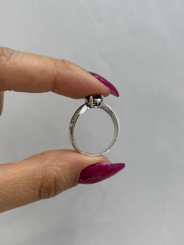 ANILLO de plata rodinada con piedra marron n21 - Image 4