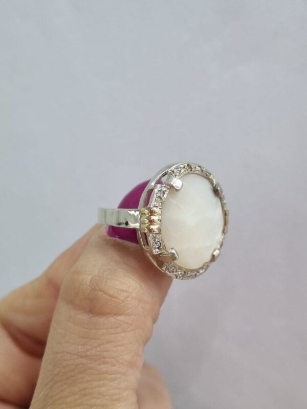 ANILLO de plata con oro y nacar REDONDO n14 - Image 2