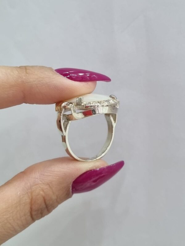 ANILLO de plata con oro y nacar REDONDO n14 - Image 3