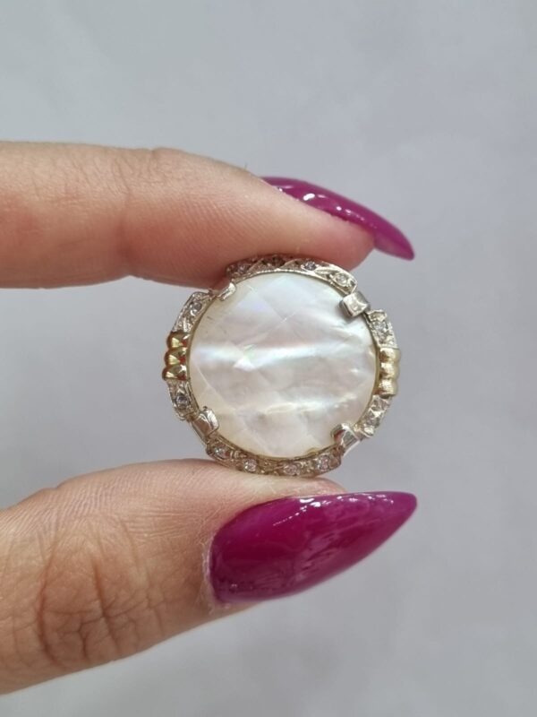 ANILLO de plata con oro y nacar REDONDO n14 - Image 5