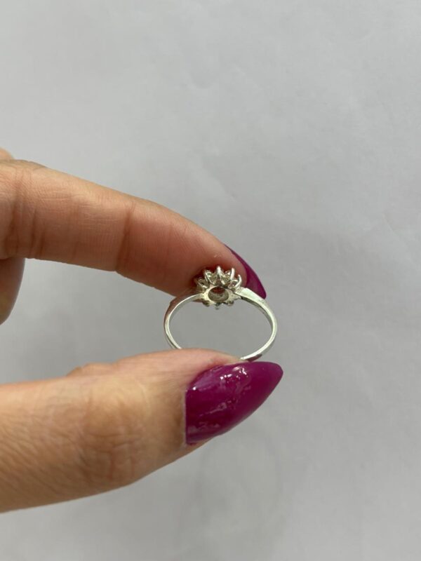 ANILLO de plata con oro modelo flor rosa y blanca n17 - Image 2