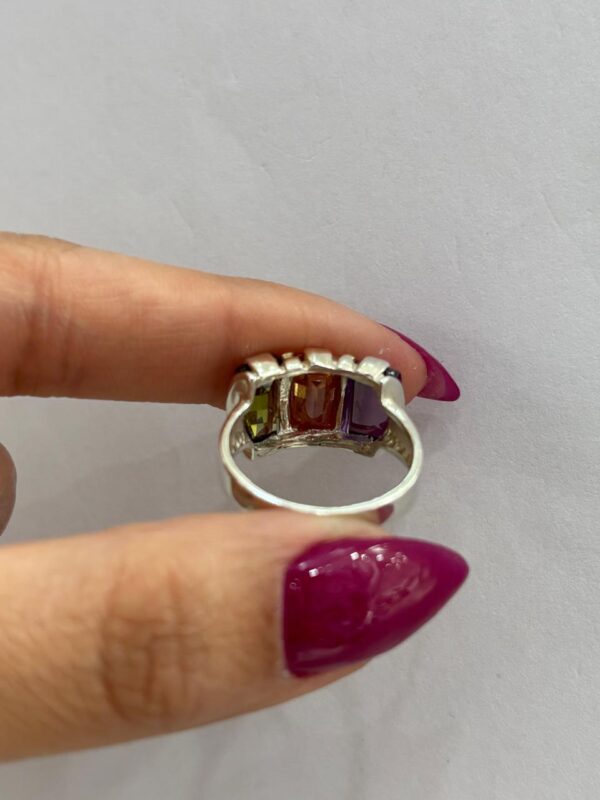 ANILLO de plata con piedras rectangulares - Image 3