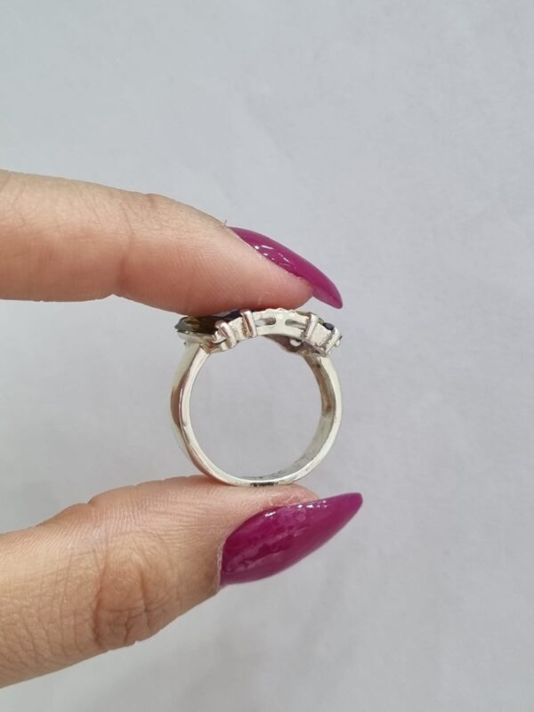 ANILLO de plata con oro y piedras rectangulares n20 - Image 3
