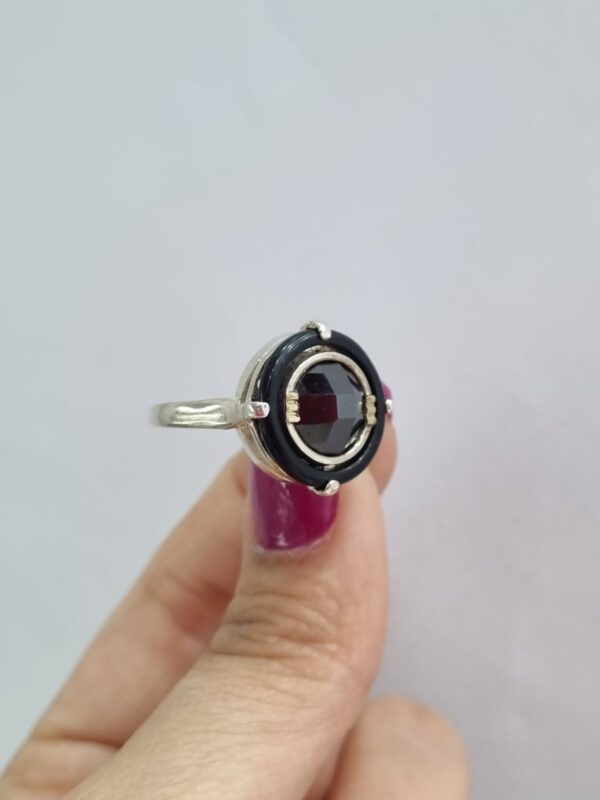 ANILLO de plata con oro y piedras ,diseño BUKI n17 - Image 2