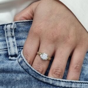 ANILLO de plata con oro n16