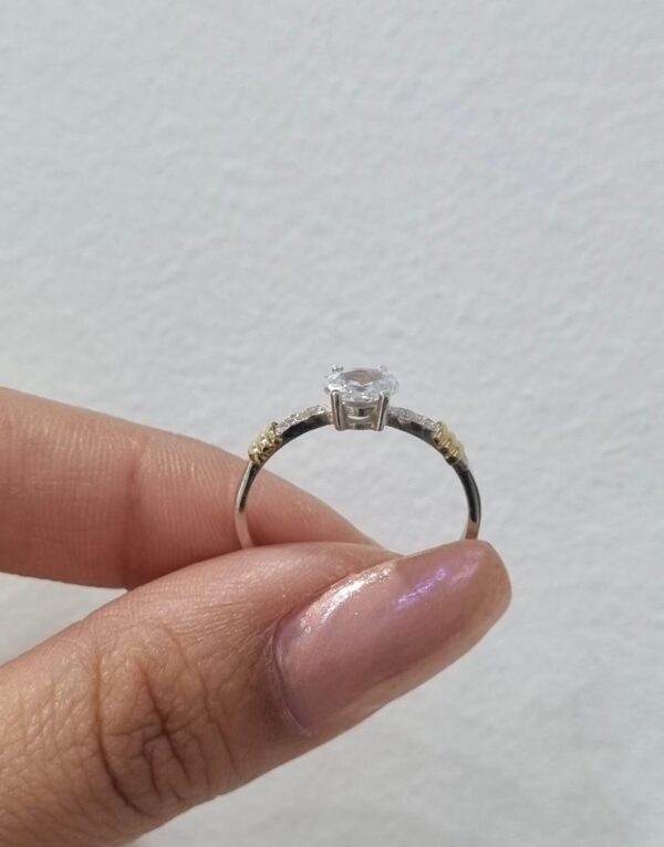 ANILLO de plata con oro y piedra n18 - Image 4