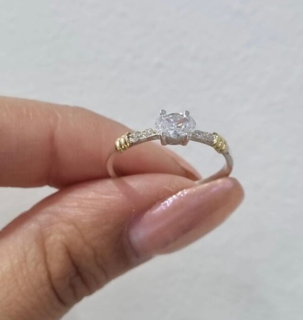 ANILLO de plata con oro y piedra n18 - Image 6
