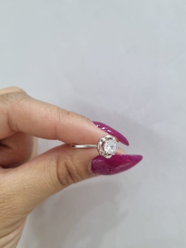 ANILLO de plata rodinada con piedra n13 - Image 2