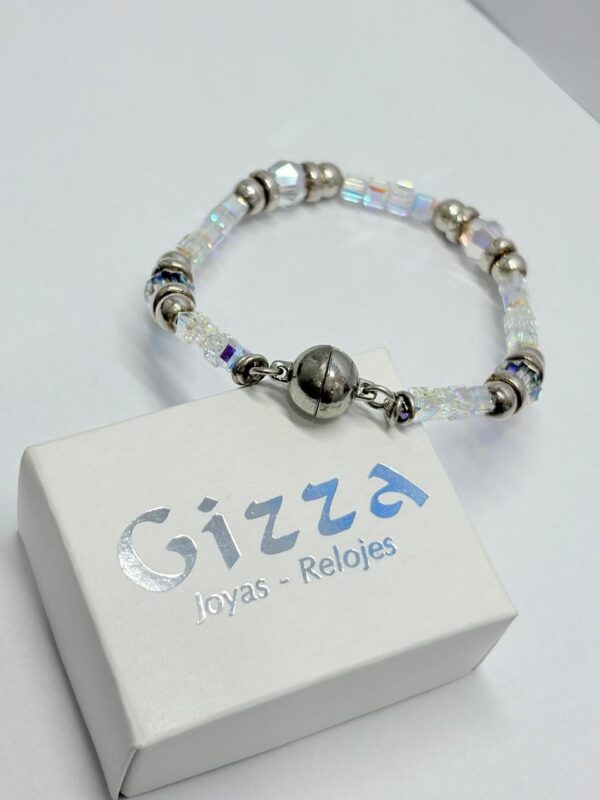 PULSERA DE PLATA Y CRISTAL SW ELEMENTS CON IMPORTANTE CIERRE IMAN - Image 3