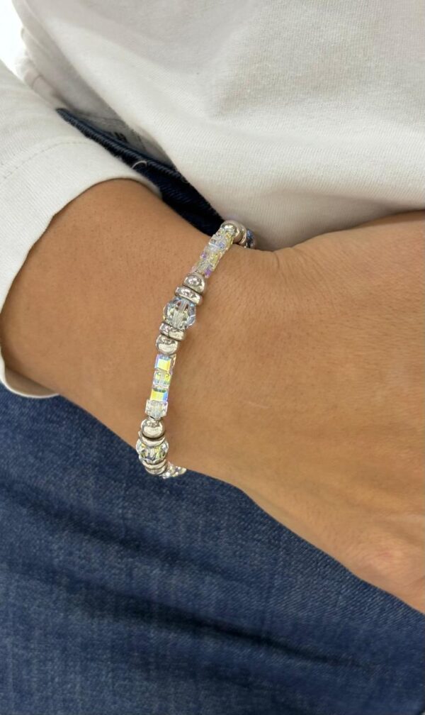 PULSERA DE PLATA Y CRISTAL SW ELEMENTS CON IMPORTANTE CIERRE IMAN - Image 4