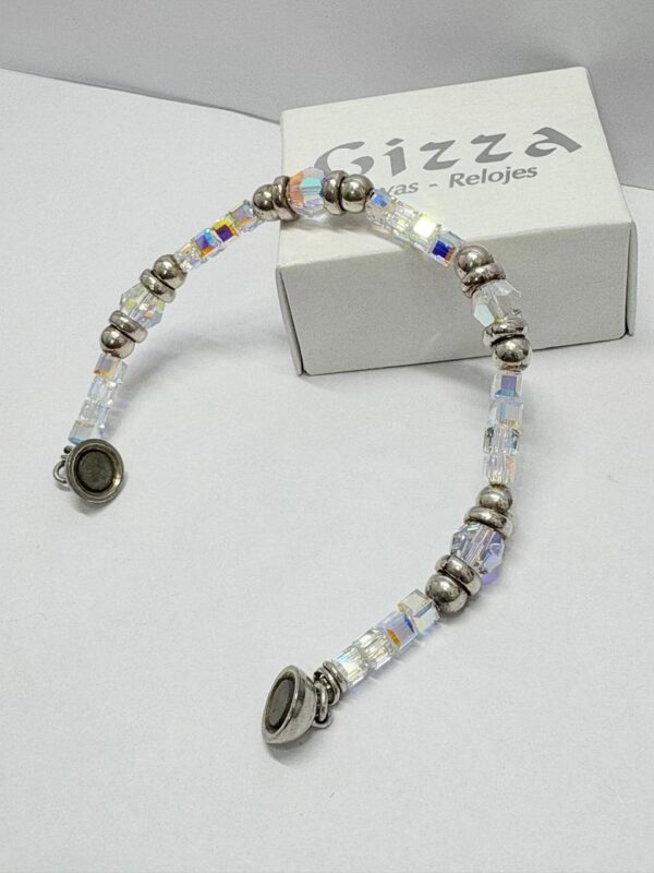 PULSERA DE PLATA Y CRISTAL SW ELEMENTS CON IMPORTANTE CIERRE IMAN - Image 5