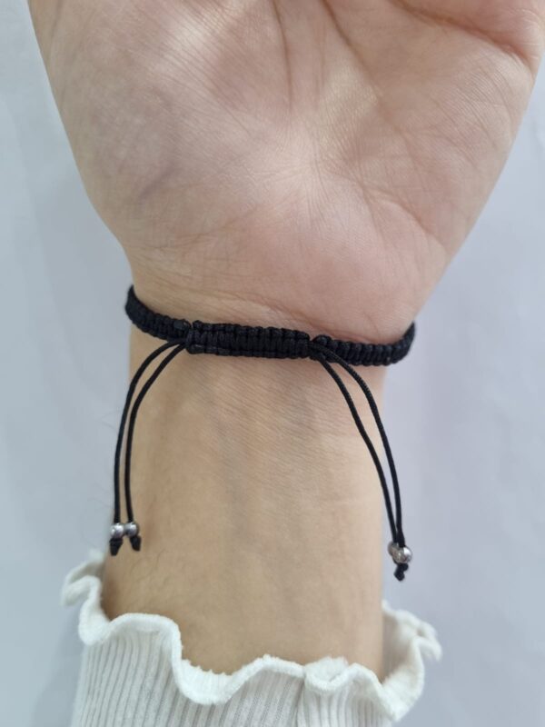PULSERA ajustable de hilo NEGRO con CUADRADO de cristal europeo - Image 2