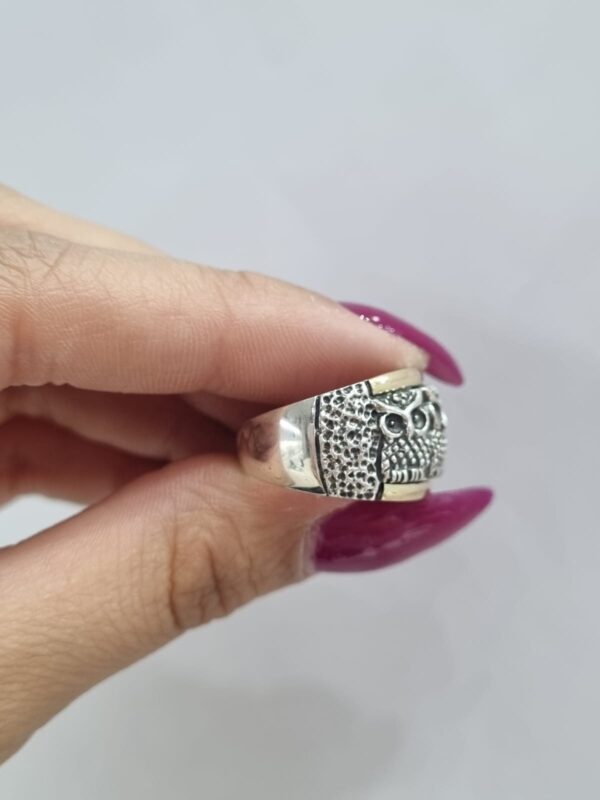 ANILLO de plata con oro diseño LECHUZAS n16 - Image 3