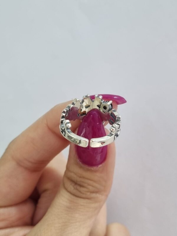 ANILLO de plata linea hindu modelo "Flor", ajustable - Image 3