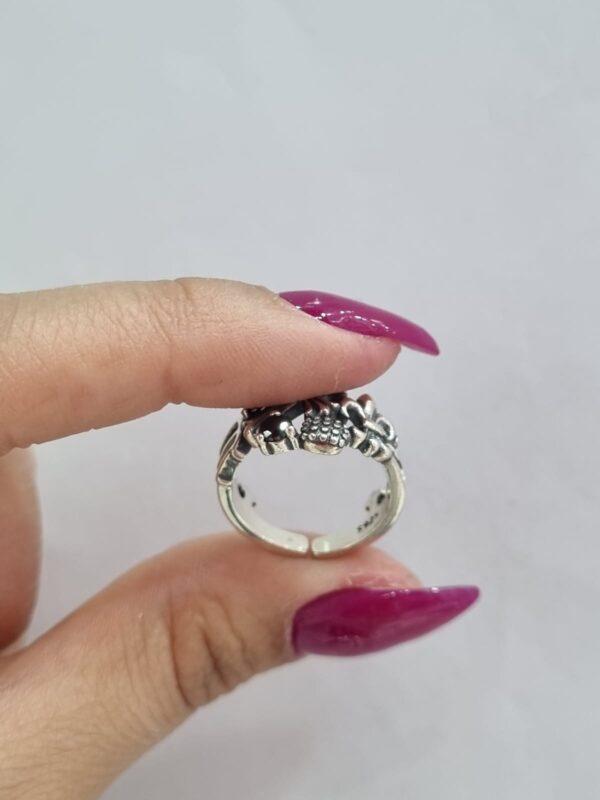 ANILLO de plata linea hindu modelo "Flor", ajustable - Image 4