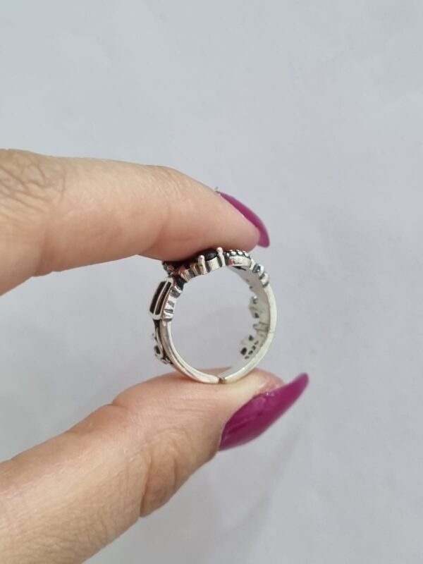 ANILLO de plata linea hindu modelo "Flor", ajustable - Image 6