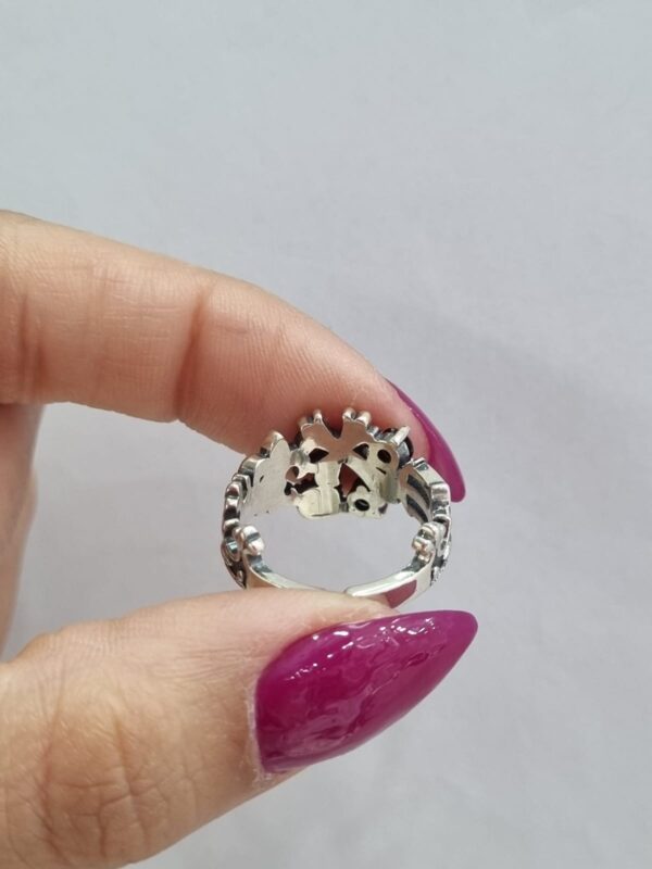 ANILLO de plata linea hindu modelo "Flor", ajustable - Image 7