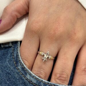 ANILLO de plata y oro con "FLOR DE LIS" n15