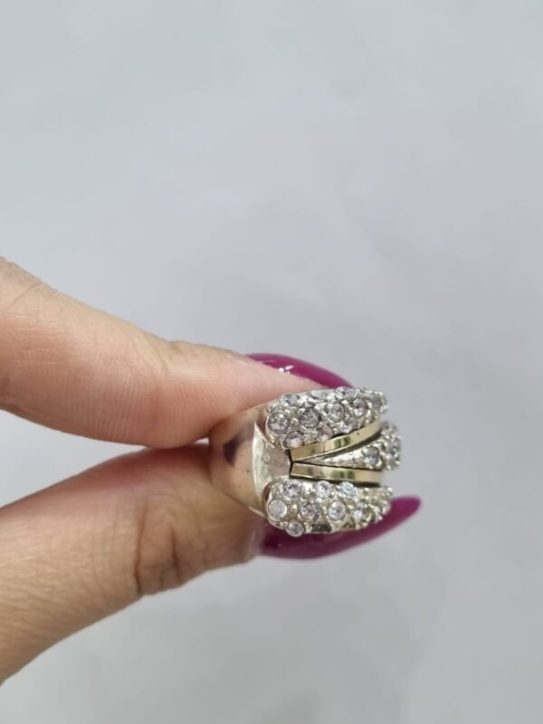 ANILLO de plata con oro y cubics n15 - Image 3