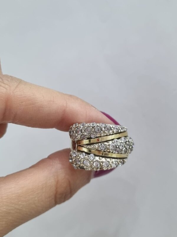 ANILLO de plata con oro y cubics n15 - Image 4