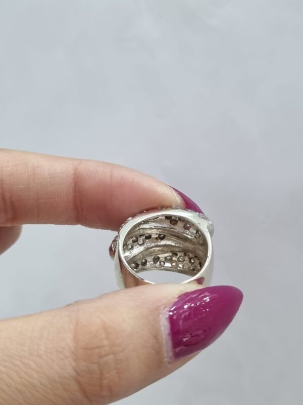 ANILLO de plata con oro y cubics n15 - Image 5