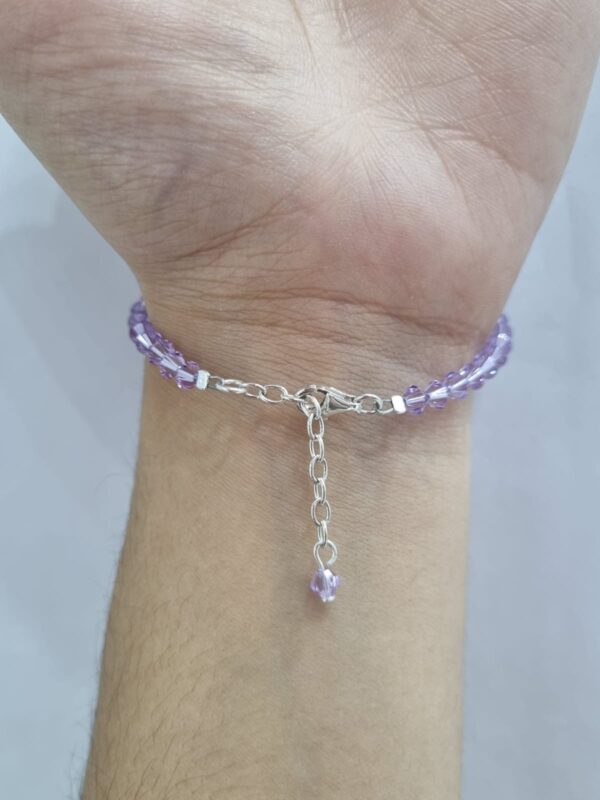 PULSERA de cristal europeo modelo con corazon lila - Image 3