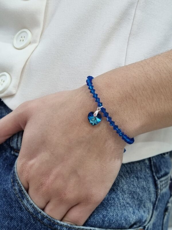 PULSERA de cristal europeo modelo con corazon azul