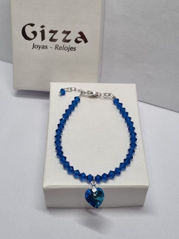 PULSERA de cristal europeo modelo con corazon azul - Image 3