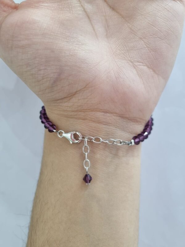 PULSERA de cristal europeo modelo con corazon violeta - Image 2