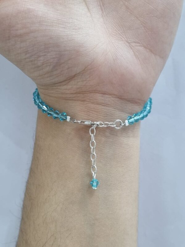 PULSERA de cristal europeo modelo con corazon celeste intenso - Image 3
