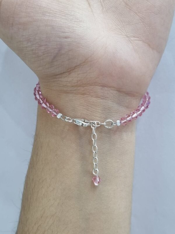 PULSERA de cristal europeo modelo con corazon rosa clarito - Image 4