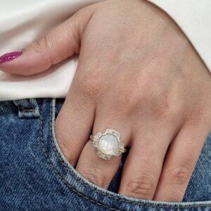 ANILLO de plata con oro y nacar n17