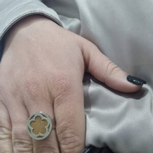 ANILLO de acero modelo " FLOR "