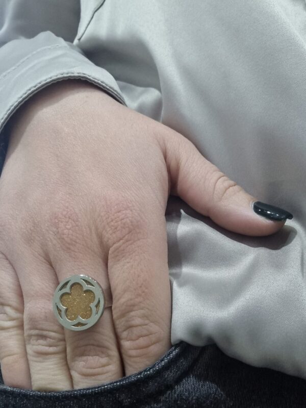 ANILLO de acero modelo " FLOR "