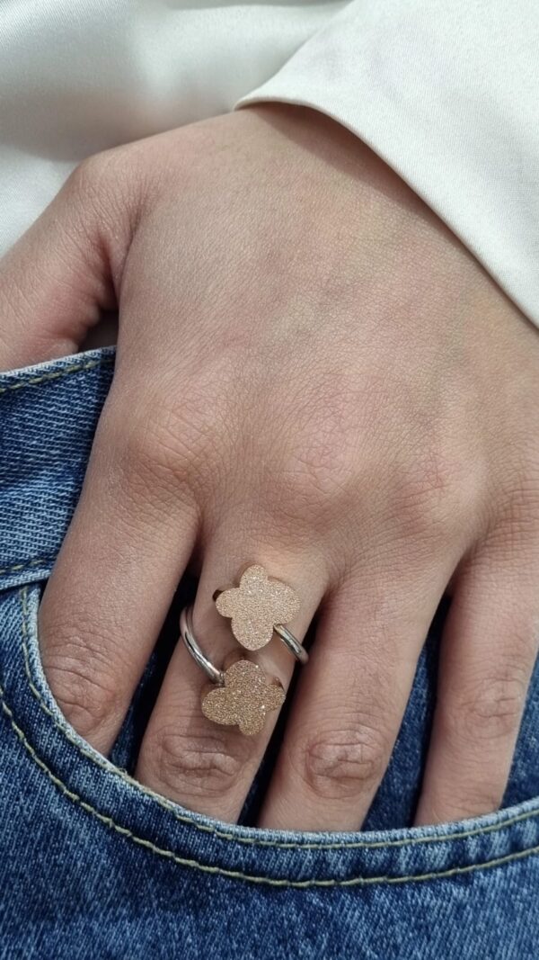 ANILLO de acero con MARIPOSAS rose