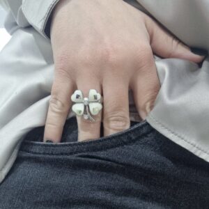 ANILLO de acero modelo TREBOL