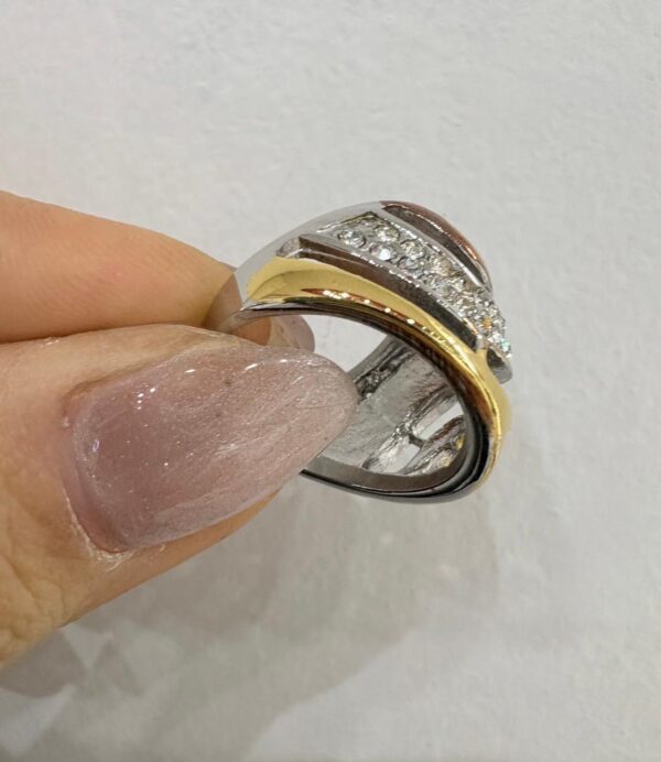 ANILLO de acero tricolor con strass - Image 2