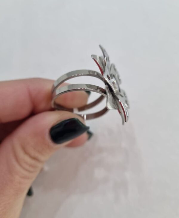 ANILLO de acero con FLOR - Image 2