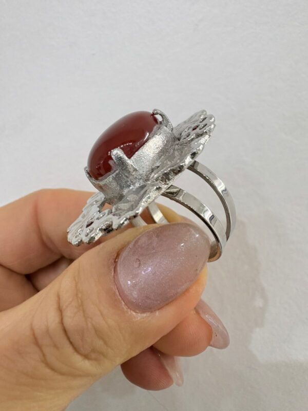 ANILLO de acero con simil piedra central - Image 4