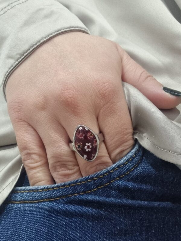 ANILLO de acero modelo "GOTA ROJA"