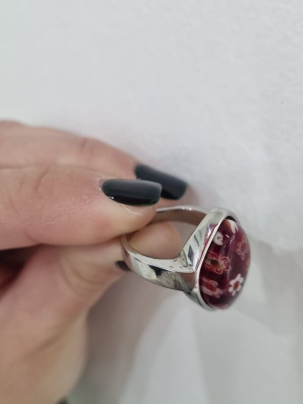 ANILLO de acero modelo "GOTA ROJA" - Image 2