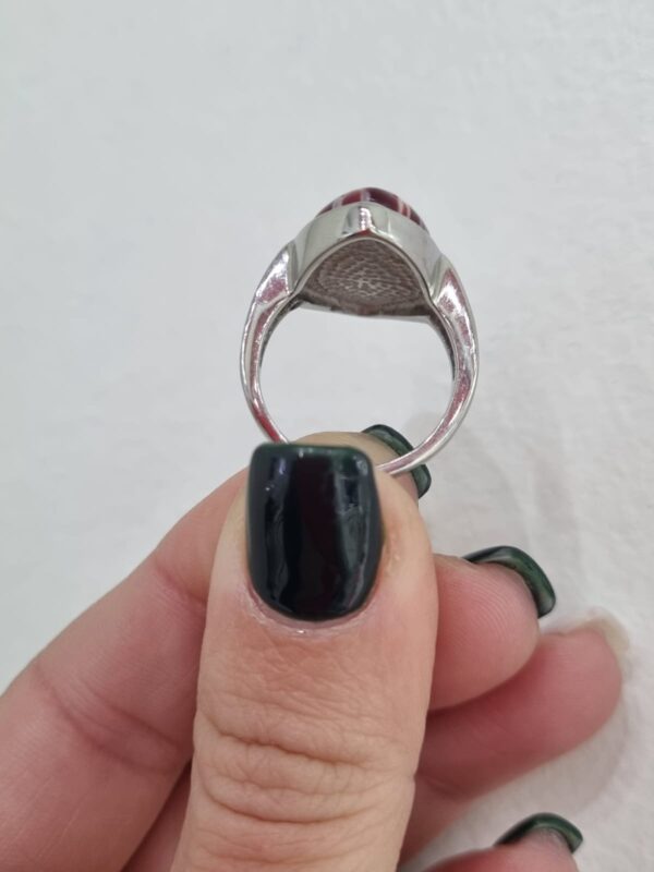 ANILLO de acero modelo "GOTA ROJA" - Image 4