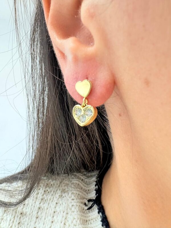 AROS de acero dorado diseño CORAZON colgante