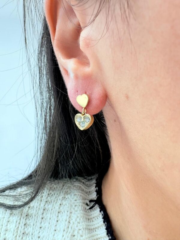 AROS de acero dorado diseño CORAZON colgante - Image 2