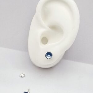 AROS de plata con sistema de cierre abridor con piedra CELESTE de 0,6mm