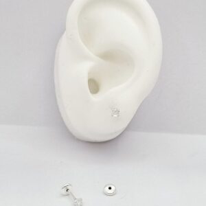 AROS de plata con sistema de cierre abridor diseño con piedra blanca de  3mm