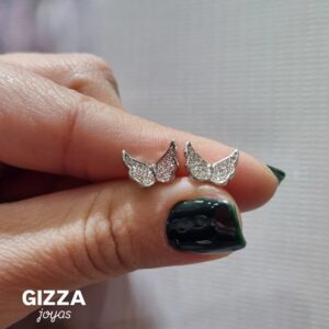 AROS de plata rodinada modelo ALAS con piedras