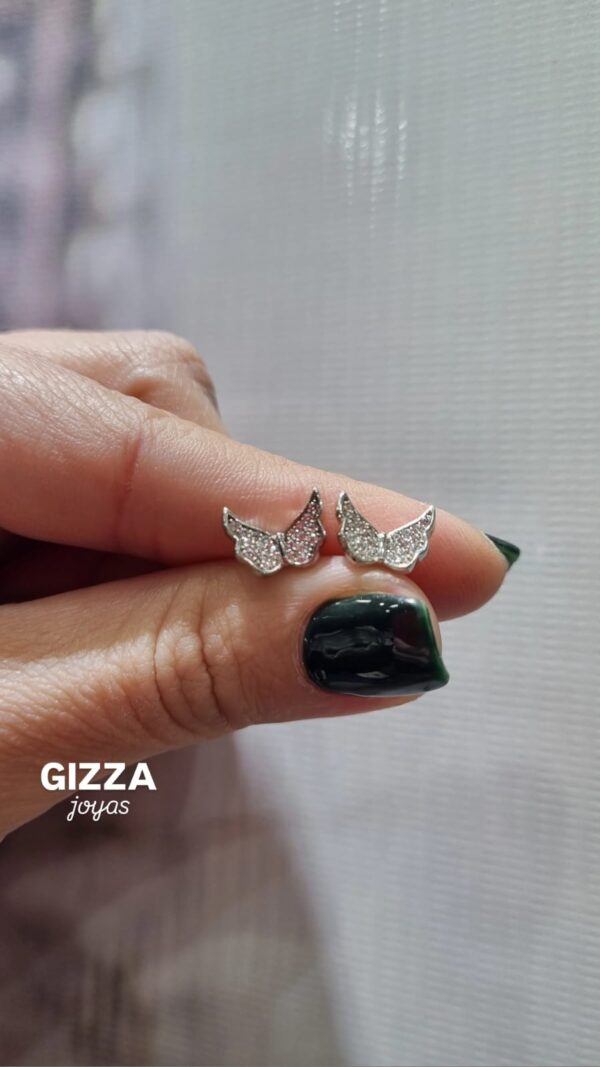 AROS de plata rodinada modelo ALAS con piedras