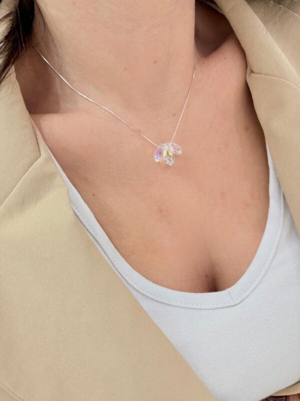 CONJUNTO de plata y cristal europeo modelo con tres GOTAS