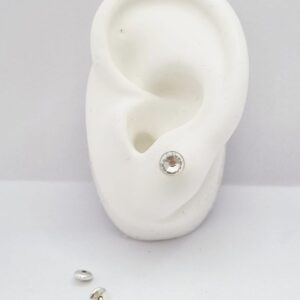 AROS de plata con sistema de cierre abridor con piedra BLANCA de 0,6mm